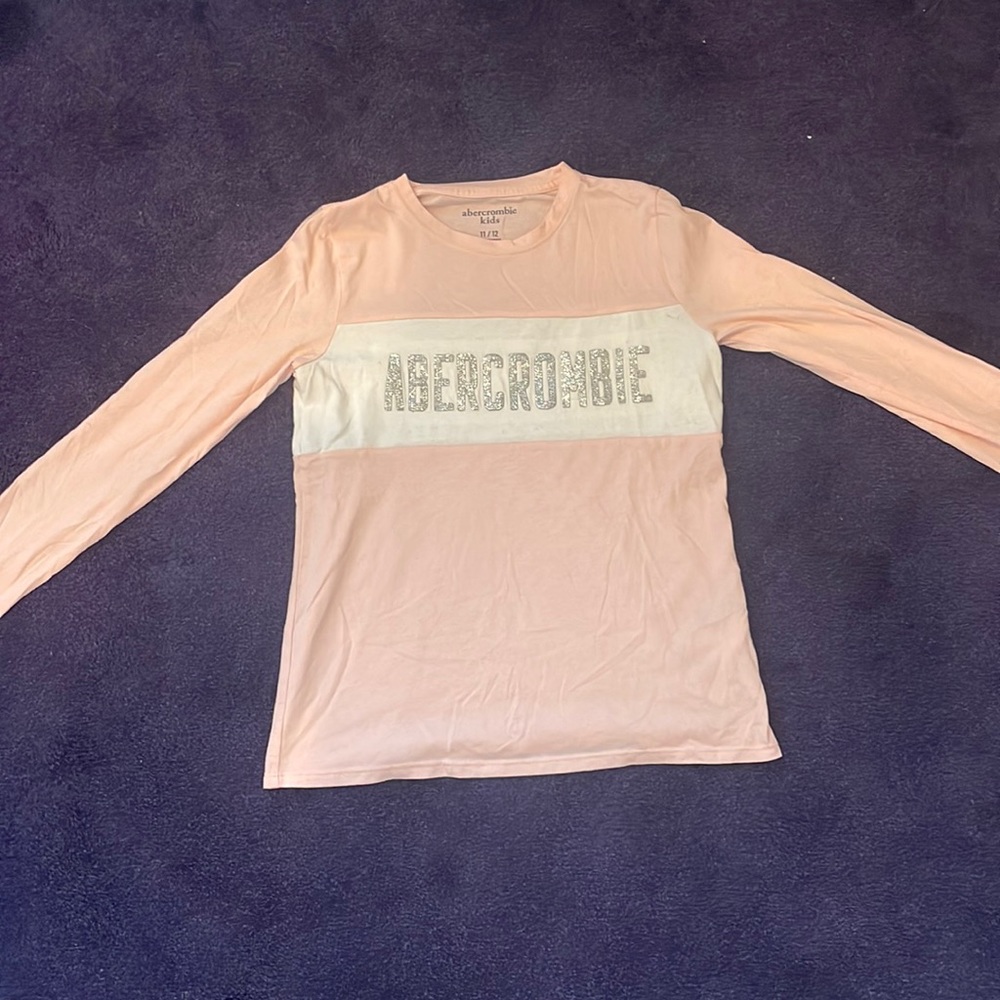 Girls pink and white Abercrombie and Fitch top in  good condition.